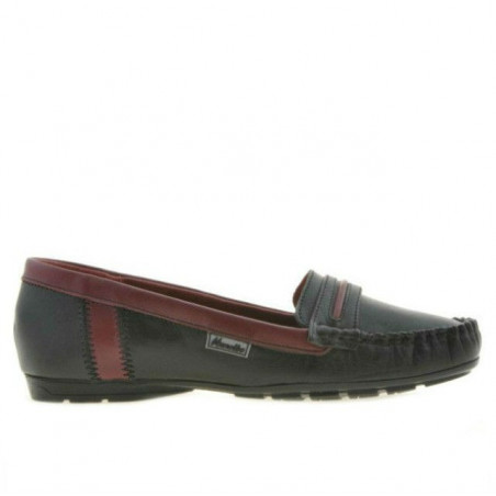 Mocassini donna 619 nero+vinaccia