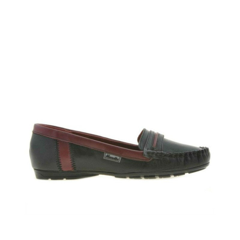 Mocassini donna 619 nero+vinaccia
