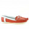 Mocassini donna 619 rosso+bianco