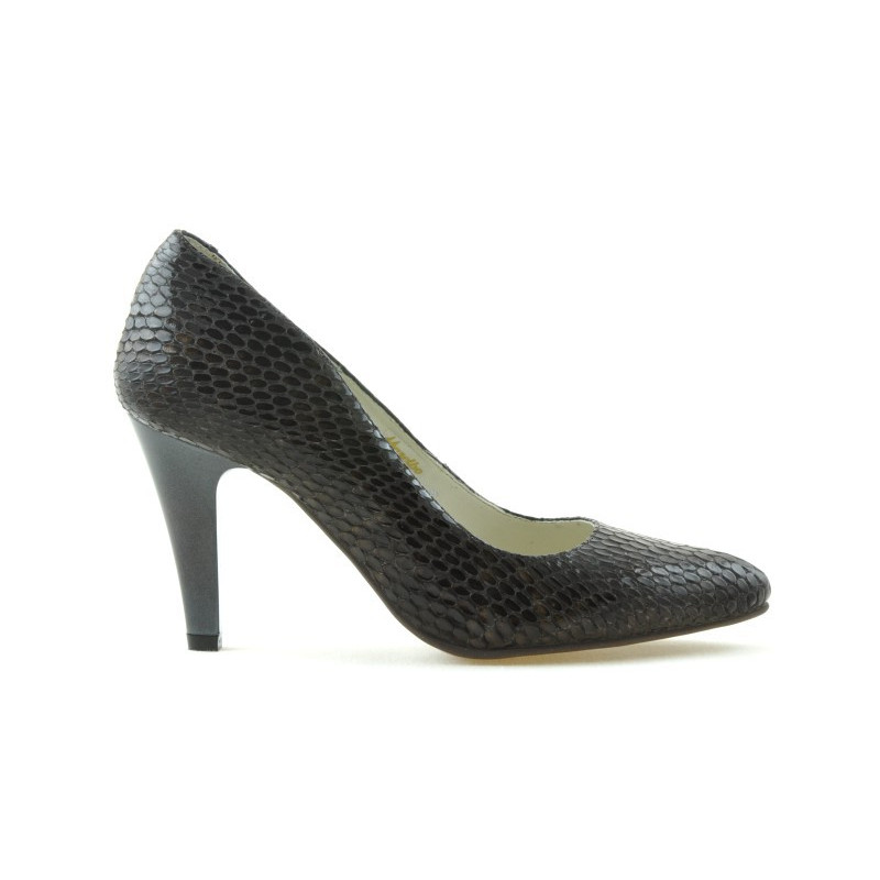 Scarpe eleganti donna 1234 coccodrillo marrone