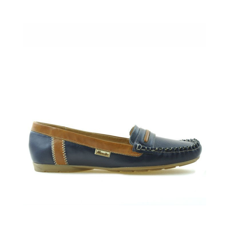 Mocassini donna 619 indaco+marrone