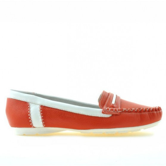 Mocassini donna 619 rosso+bianco