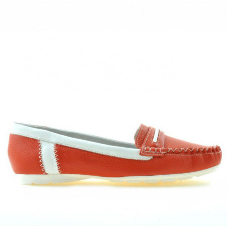 Mocassini donna 619 rosso+bianco