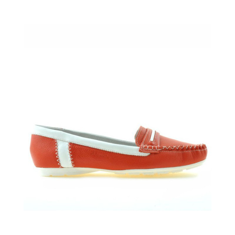 Mocassini donna 619 rosso+bianco