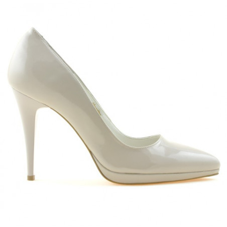 Scarpe eleganti donna 1244 vernice beige perlato