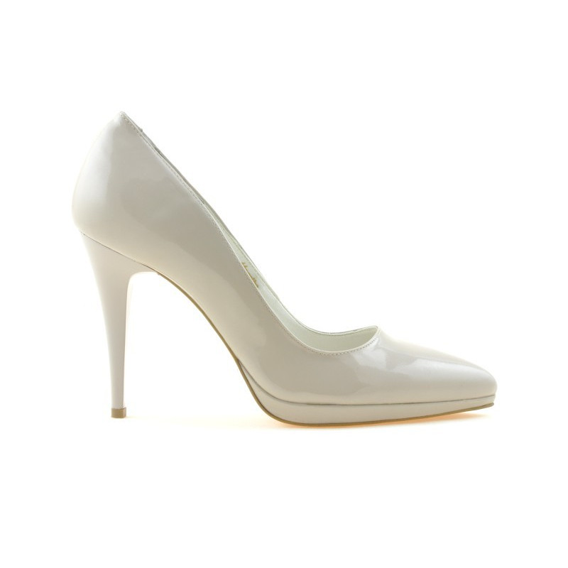 Scarpe eleganti donna 1244 vernice beige perlato