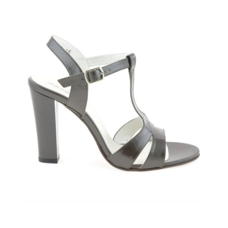 Sandali donna 1239 vernice marrone madreperlato