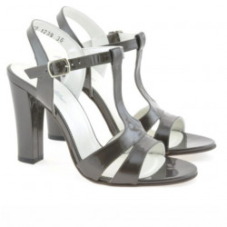 Sandali donna 1239 vernice marrone madreperlato
